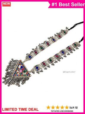 Handmade Oxidized Metal Tribal Pendant Necklace